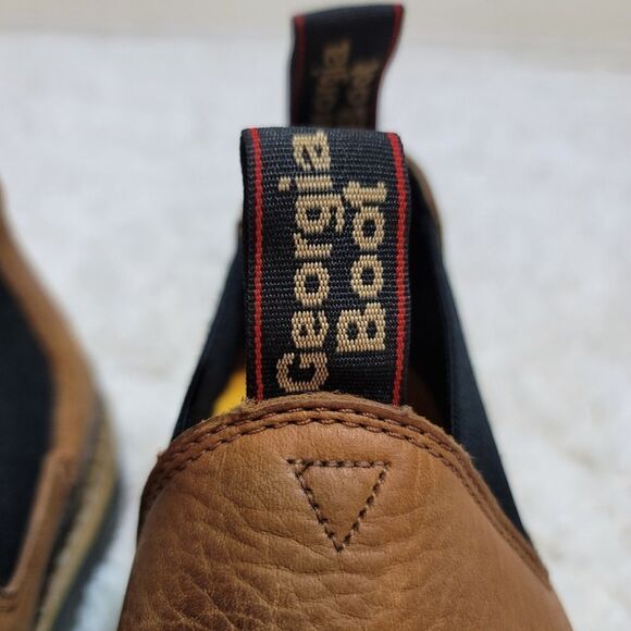 Georgia Boot Giant Revamp Romeo Gored Leather Brown Oil Resistant Work Boots - Picture 8 of 12